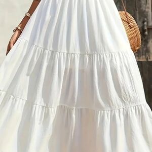 Elegant White Tiered Skirt